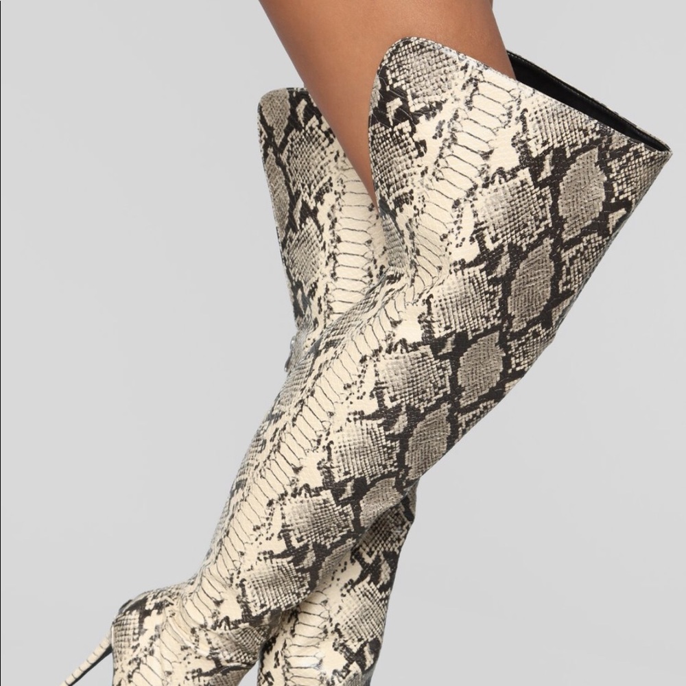 Over the knee peep toe boot